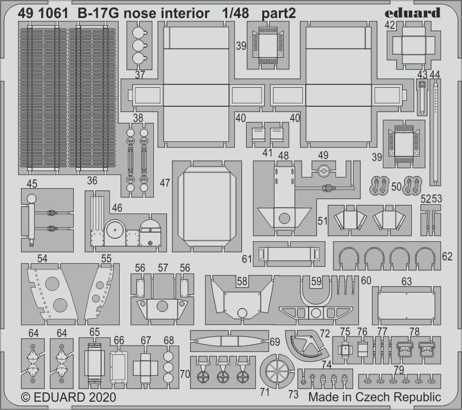 Eduard 491061 B-17G nose interior 1/48 HK MODELS – imagen 2