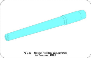 Aber 72L-37 US 105mm Howitzer M4 tank Barrel for M4A3 1/72 – obrázek 6