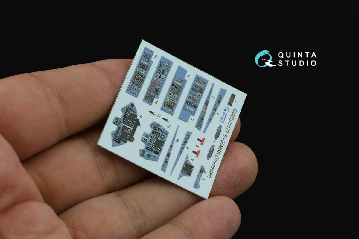 Quinta Studio QD+72177 Su-30MKK 3D-Printed &amp;amp; colored Interior on decal paper (Trumpeter) (with 3D-printed resin part) 1/72 – immagine 9
