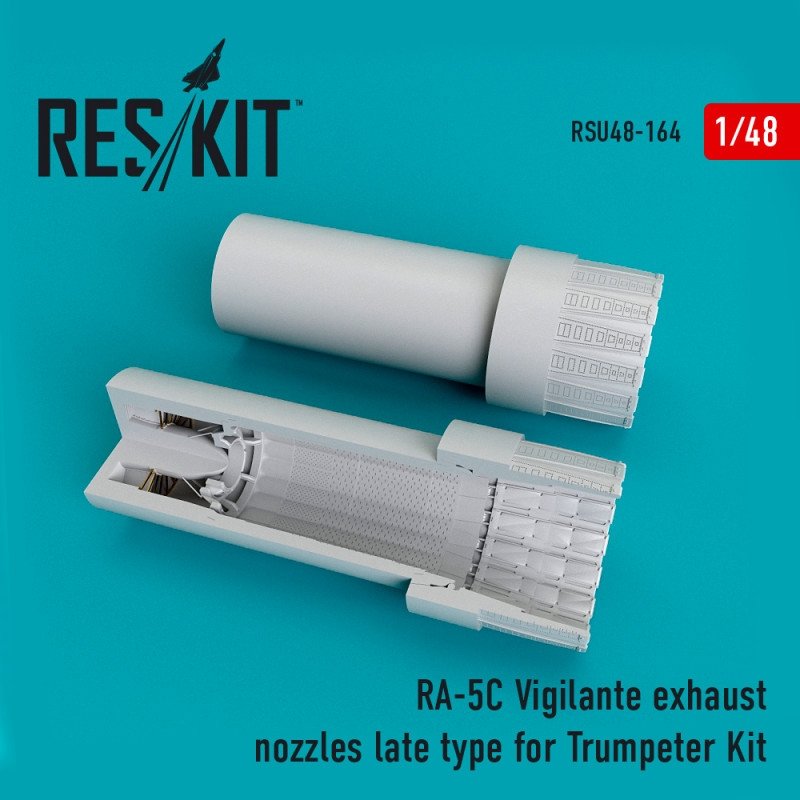 RESKIT RSU48-0164 RA-5C Vigilante, tuyères d'échappement type tardif pour maquette Trumpeter 1/48