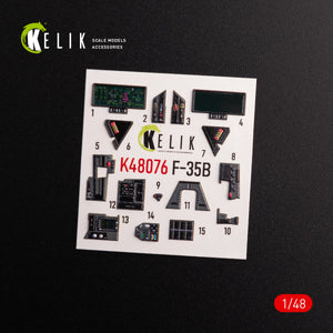 KELIK K48076 F-35B interior 3D decals for Tamiya kit 1/48 – Bild 3