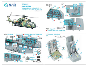 Quinta Studio QD48570 Mi-24A 3D-Printed &amp;amp; colored Interior on decal paper (Trumpeter) 1/48 – obrázek 7