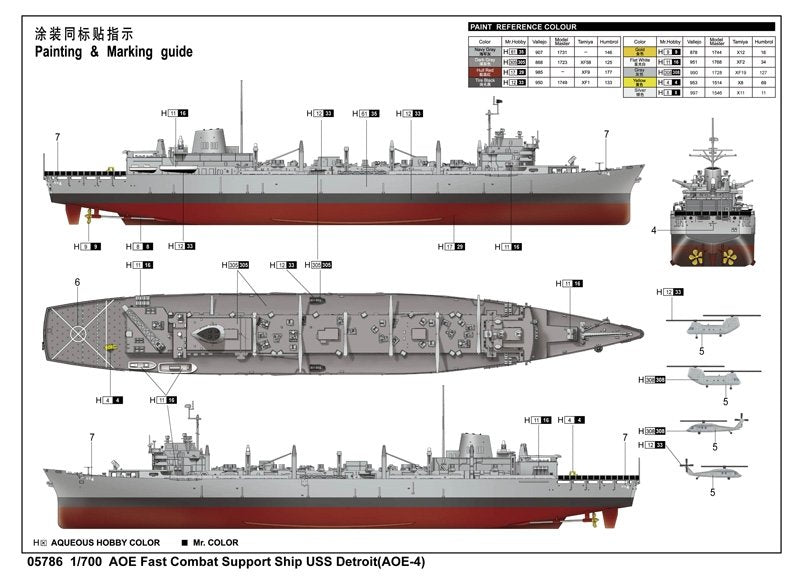 Trumpeter 05786 AOE Fast Combat Support Ship USS Detroit (AOE-4) 1/700 – obrázek 2