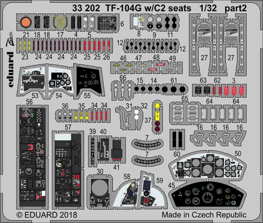 Eduard 33202 TF-104G w/ C2 seats ITALERI 1/32 – image 2
