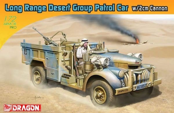 Dragon 7504 Voiture de patrouille longue portée pour le désert avec canon de 2 cm (1/72)