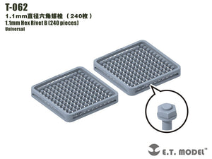ET Model T-062 1.1mm Hex Rivet (240 pieces) (rivets)