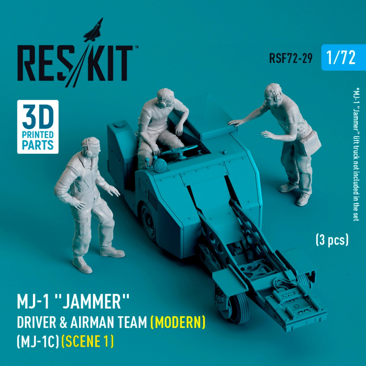 RESKIT RSF72-0029 MJ-1 "Jammer" Driver &amp; airman team (Modern) (MJ-1C) (scene 1) (3 pcs) (3D Printed) 1/72