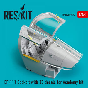 RESKIT RSU48-0235 EF-111 COCKPIT WITH 3D DECALS FOR ACADEMY KIT 1/48