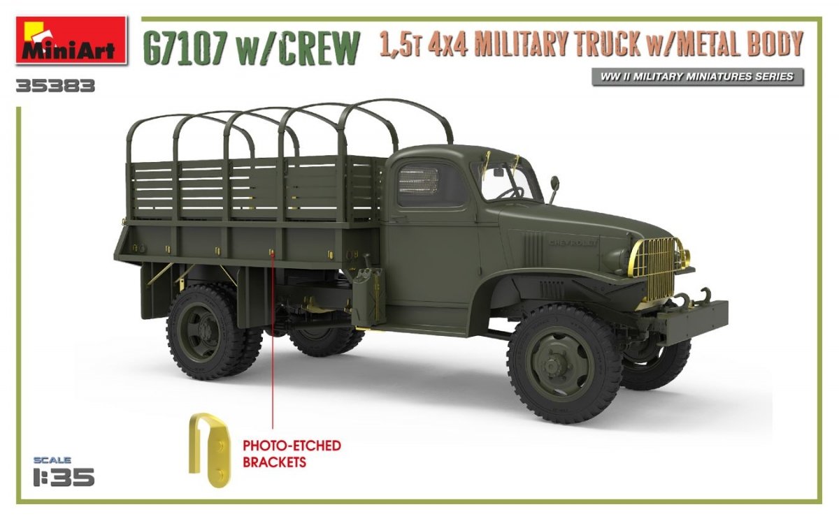 MiniArt 35383 G7107 w/CREW 1.5t 4X4 CARGO TRUCK w/METAL BODY 1/35 – Bild 4