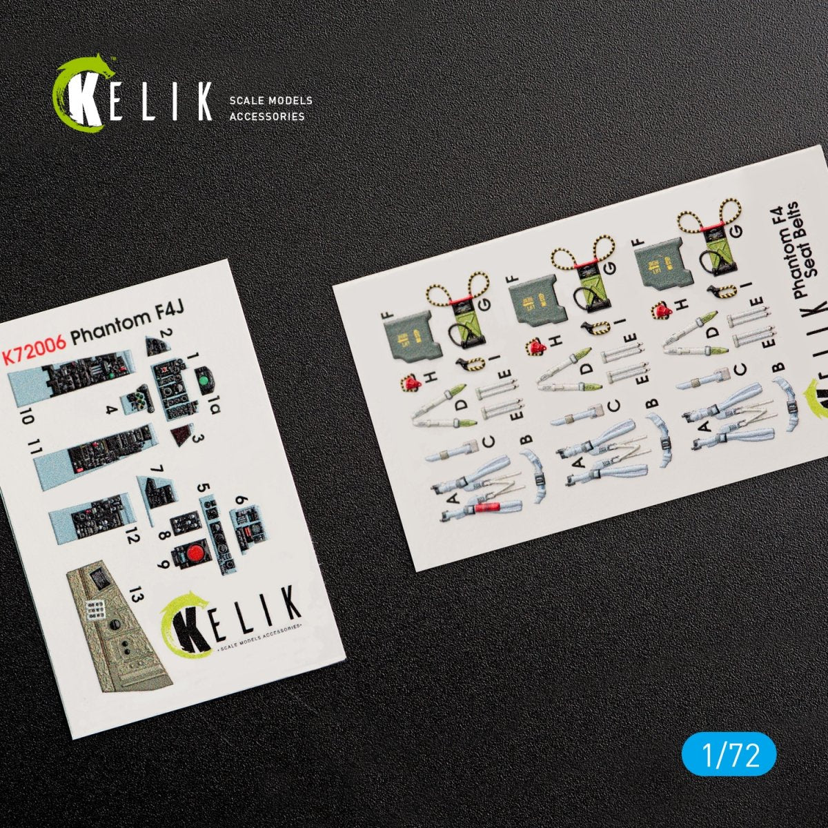 KELIK K72006 F-4J "PHANTOM II" INTERIOR 3D DECALS FOR FINEMOLDS KIT 1/72