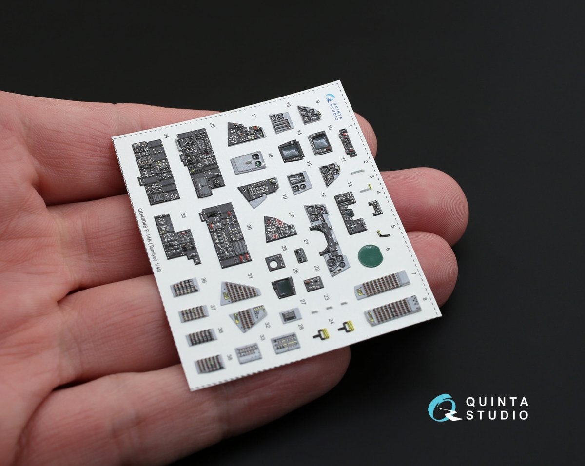 Quinta Studio QD48048 F-14A 3D-Printed &amp;amp; colored Interior on decal paper (for Tamiya kit) 1/48 – Bild 5