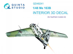 Quinta Studio QD48241 Me 163B 3D-Printed &amp;amp; colored Interior on decal paper (GasPatch models) 1/48