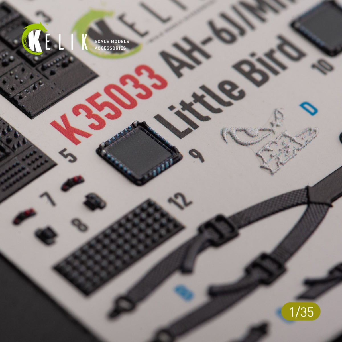KELIK K35033 AH-6J/MH6J Little Bird interior 3D decals for Zimi models/KittyHawk 1/35 – image 3
