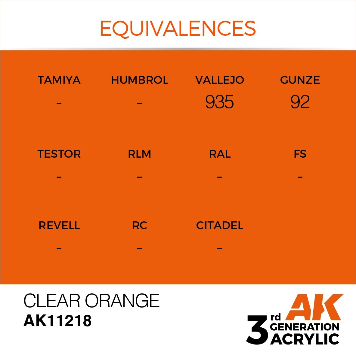 AK Interactive AK11218 CLEAR ORANGE – STANDARD 17ml – zdjęcie 3