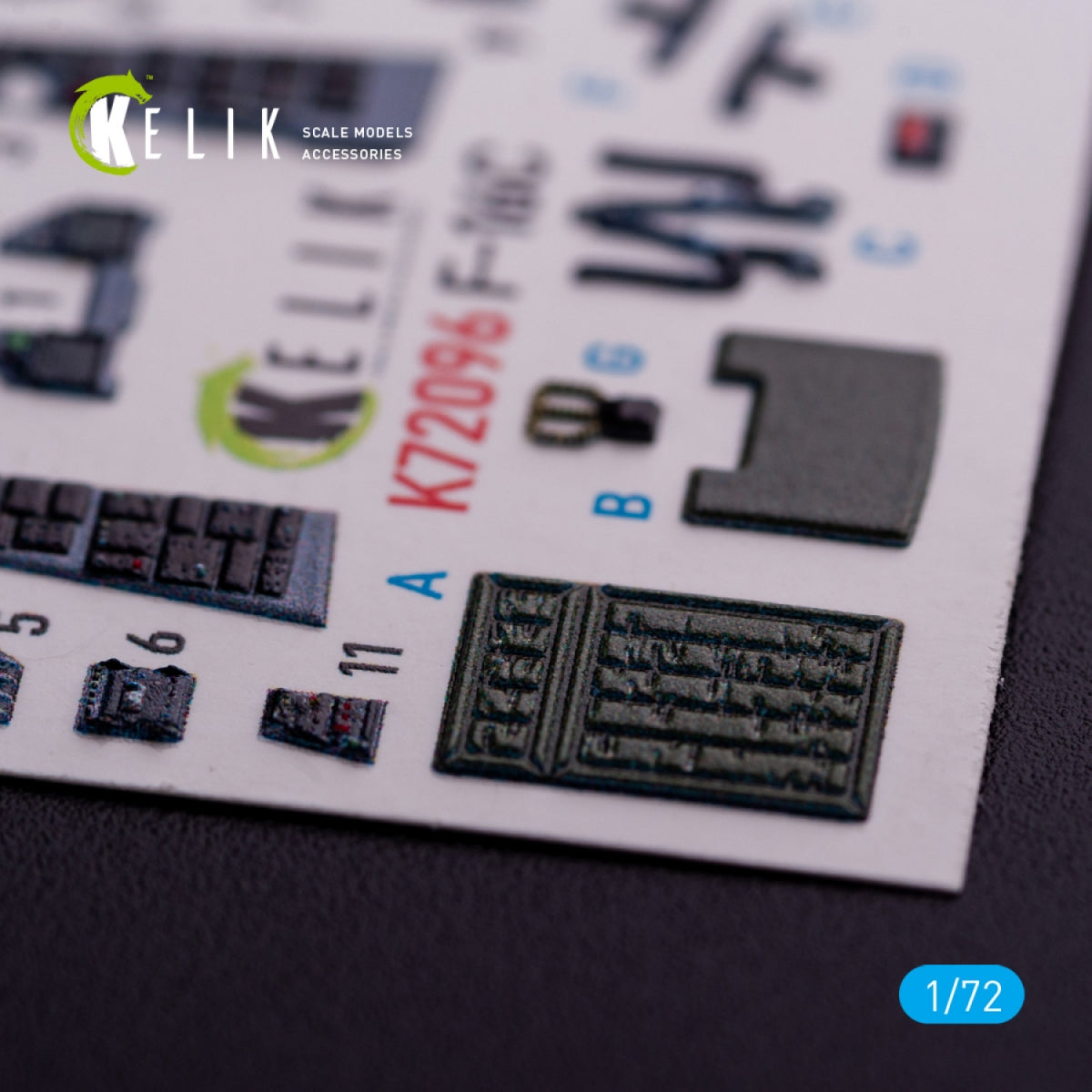 KELIK K72096 F-16C - interior 3D decals for Hasegawa kit 1/72 – Bild 5