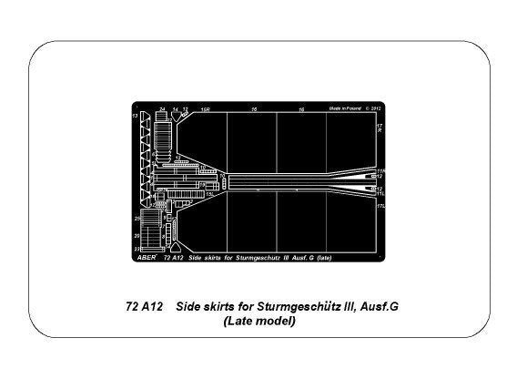 Aber 72A12 Side skirts for Sturmgeschutz III (Late model) 1/72 – image 3