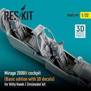 RESKIT RSU32-0095 MIRAGE 2000N COCKPIT (BASIC EDITION WITH 3D DECALS) FOR KITTY HAWK / ZIMIMODEL KIT (3D PRINTED) 1/32 – Bild 3