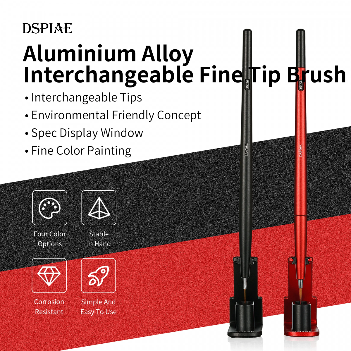 DSPIAE AT-FB03 Fine Brush With Replacable Point Tip - Grey – obrázek 2
