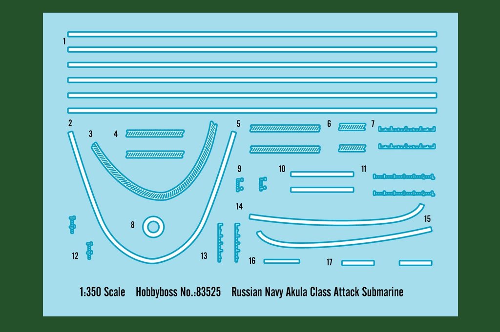 Hobby Boss 83525 Russian Navy SSN Akula Class Attack Submarine 1/350 – image 3