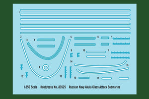 Hobby Boss 83525 Russian Navy SSN Akula Class Attack Submarine 1/350 – image 3