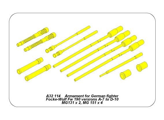 Aber A32114 Armament for German fighter Fw-190 A7-D10 1/32 – immagine 2