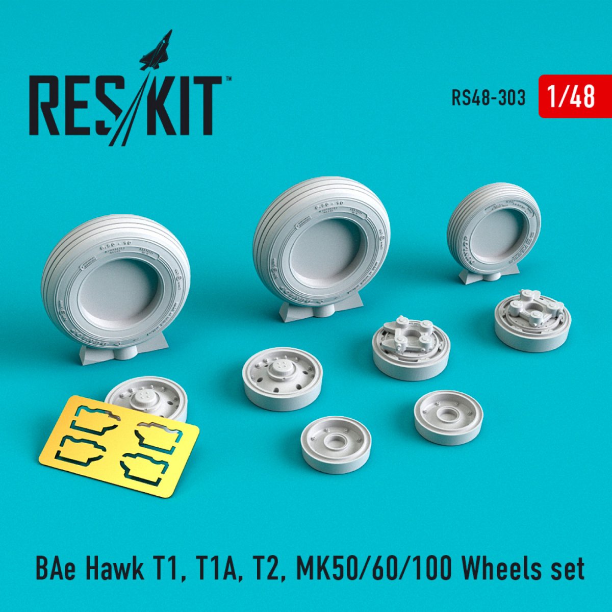 RESKIT RS48-0303 BAE HAWK T1, T1A, T2, MK50/60/100 JEU DE ROUES 1/48