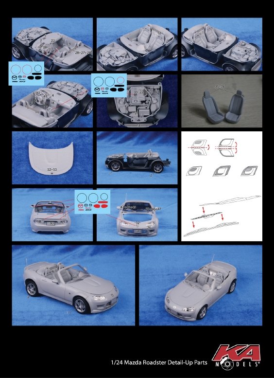 KA Models KE-24033 MAZDA ROADSTER DETAIL-UP ETCHED PART 1/24 – immagine 2