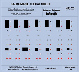 Weikert Decals DEC223 German Helmet Emblems - LUFTWAFFE - vol. 23 1/35