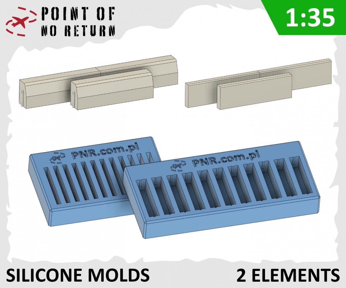 Point of no Return 3522026 Silicone Molds. Road and Sidewalk Curb 1/35