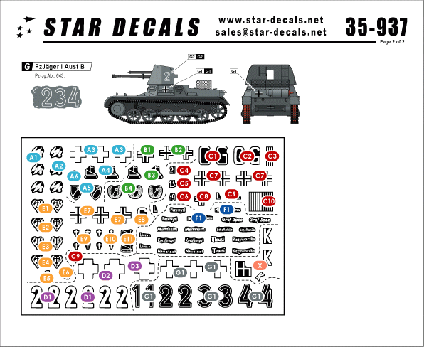 Star Decals 35-937 PzJager I ausf B 1/35 – obrázek 2