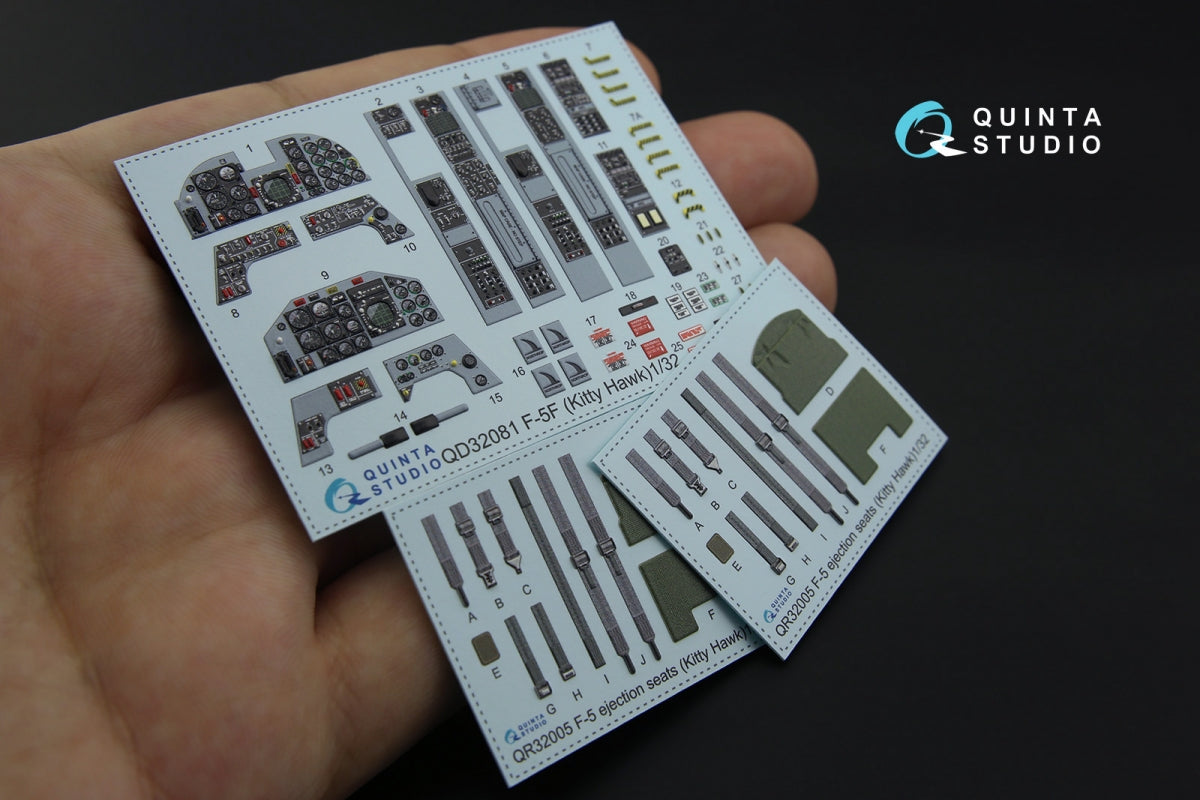 Quinta Studio QD32081 F-5F 3D-Printed colored Interior on decal paper (for KittyHawk kit) 1/32 – Bild 2