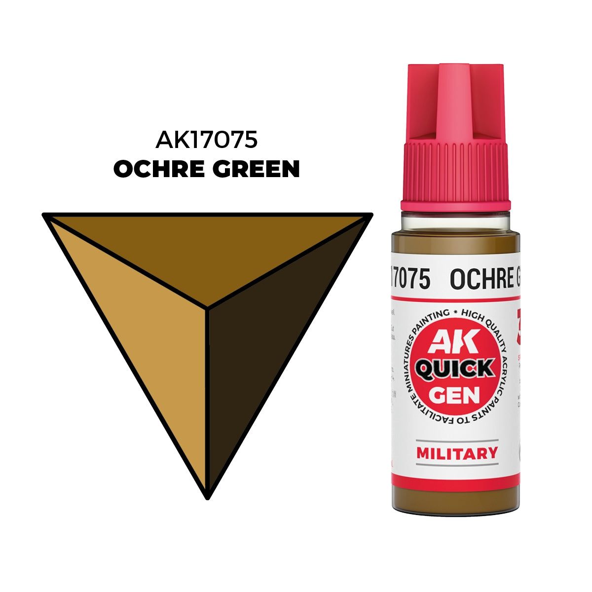 AK Interactive AK17075 OCHRE GREEN – QUICK GEN COLOR 18ml