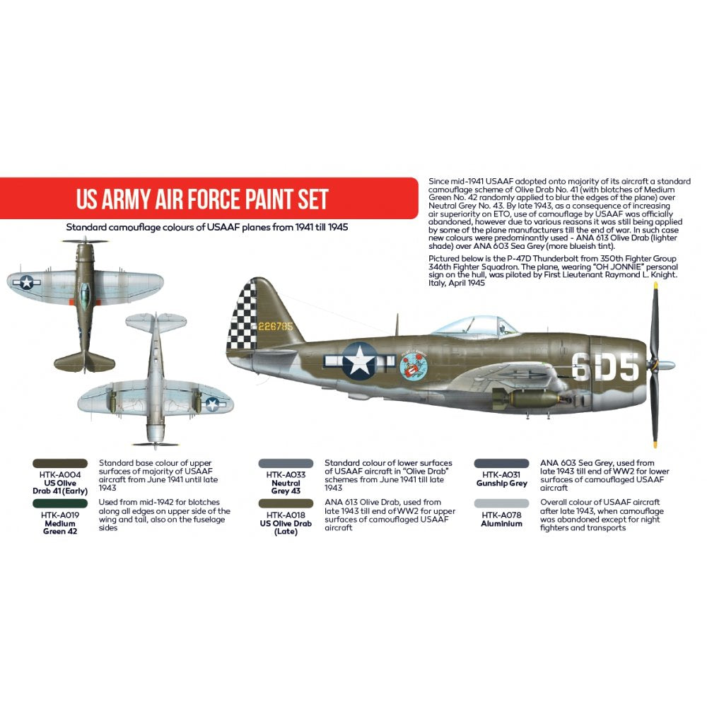 Hataka HTK-AS04.2 US Army Air Force paint set 6x17ml – zdjęcie 2