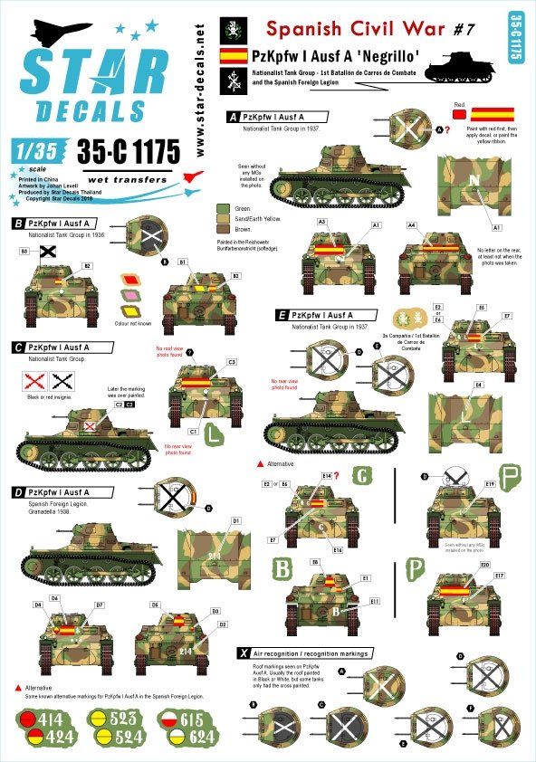 Star Decals 35-C1175 Spanish Civil War #7 1/35