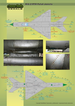 ModelMaker Decals D48020 MiG-21PFM/M/MF/bis/UM Polish stencils 1/48 – imagen 10