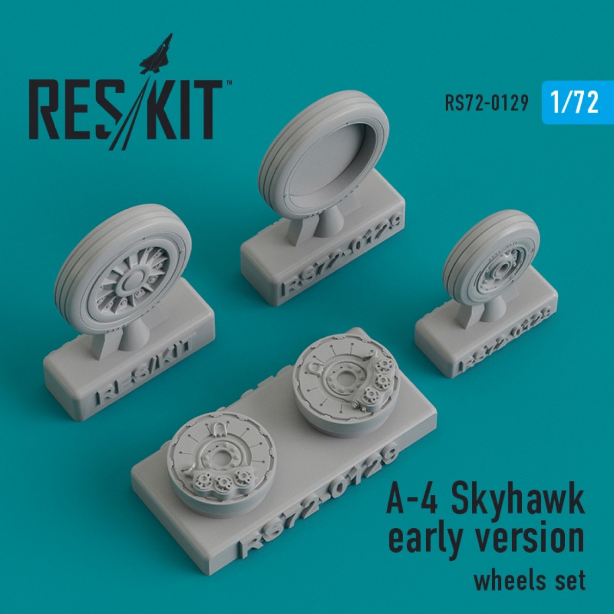 RESKIT RS72-0129 A-4 "SKYHAWK" EARLY VERSION WHEELS SET 1/72