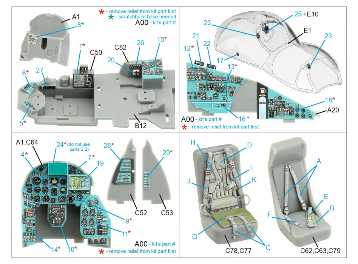 Quinta Studio QD48356 Mi-24D 3D-Printed &amp;amp; colored Interior on decal paper (Trumpeter) 1/48 – Bild 2
