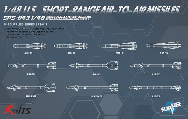 Meng Model SPS-043 US Short-Range Air-to-Air Missiles 1/48