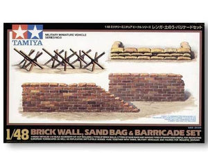 Tamiya 32508 Brick Wall Sand Bag Barricade Set 1/48