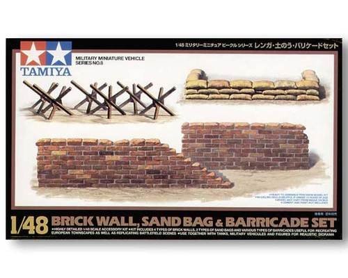Tamiya 32508 Brick Wall Sand Bag Barricade Set 1/48
