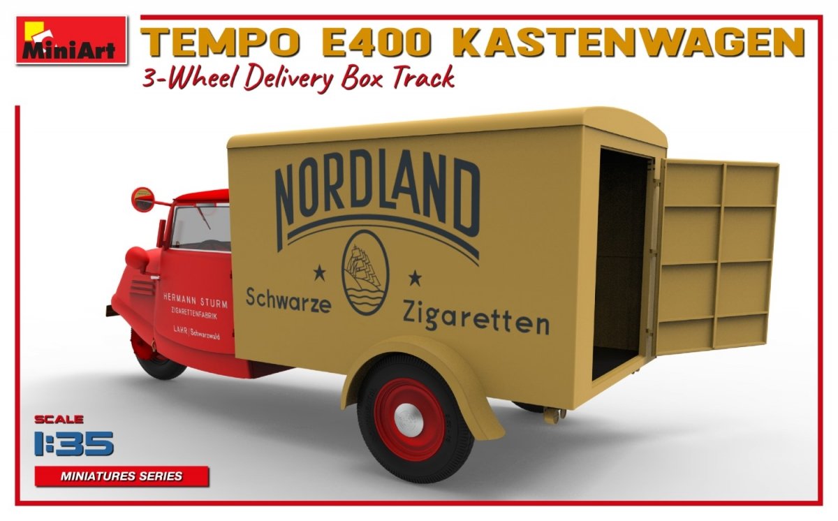 MiniArt 38047 TEMPO E400 KASTENWAGEN 3-WHEEL DELIVERY BOX TRACK 1/35 – image 7