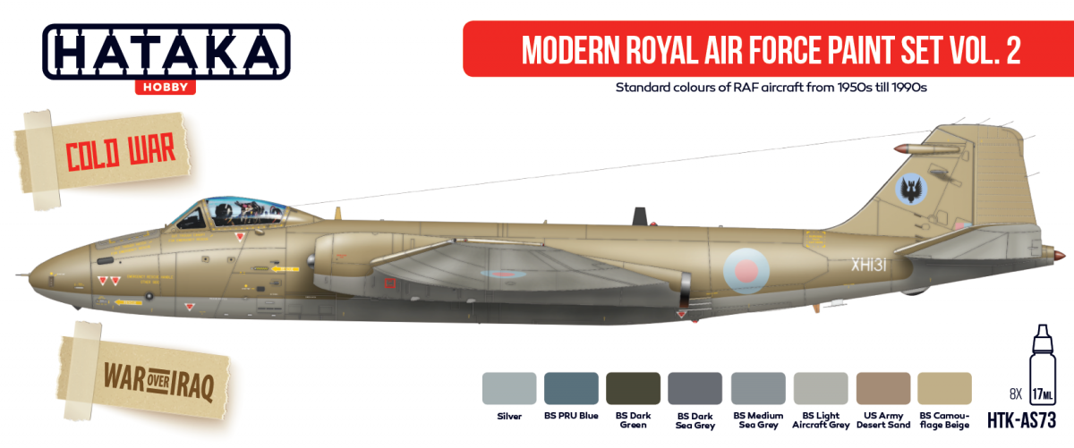 Hataka HTK-AS73 Modern Royal Air Force paint set vol. 2 (8x17ml) – obrázek 2