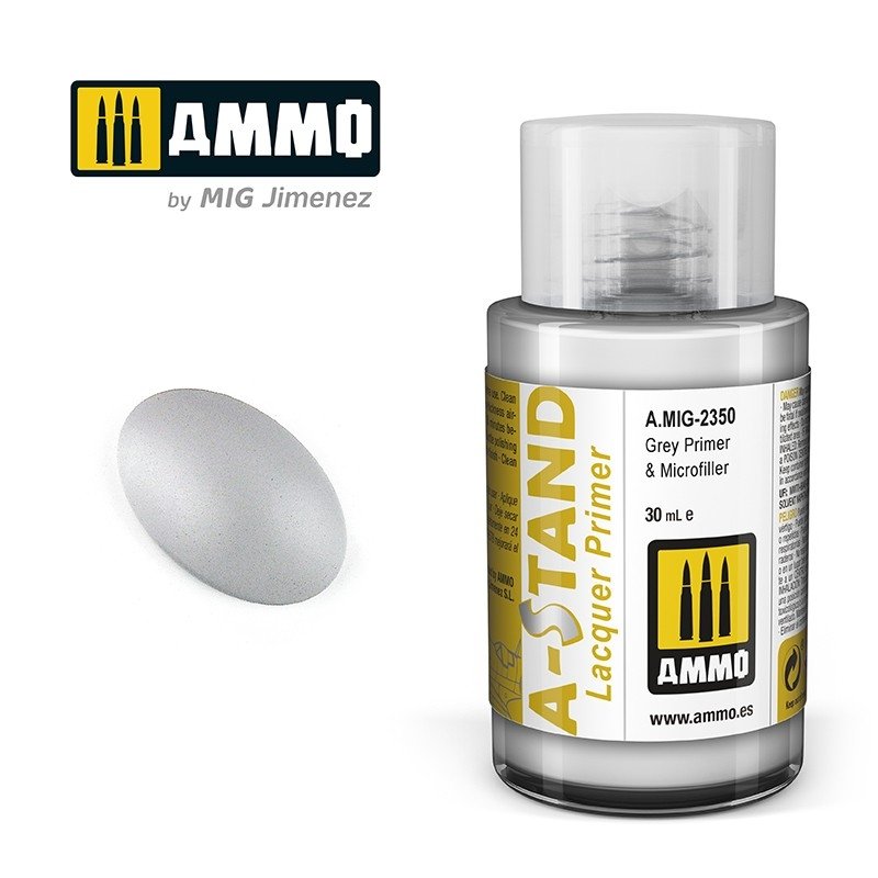 Ammo of Mig 2350 A-STAND Gray Primer &amp;amp; Microfiller 30ml