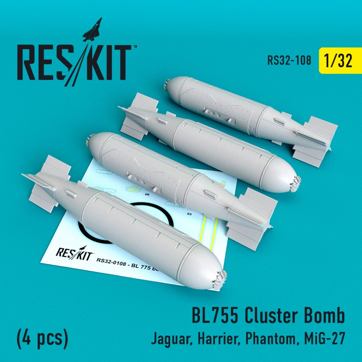 RESKIT RS32-0108 BL755 CLUSTER BOMBS (4PCS) 1/32