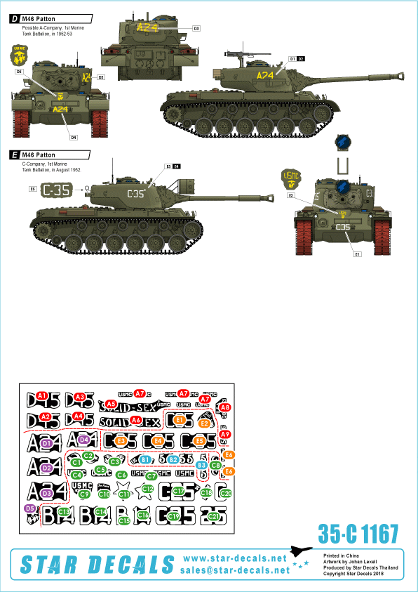 Star Decals 35-C1167 USMC M46 Patton - Korean War 1950-53 1/35 – obrázek 2