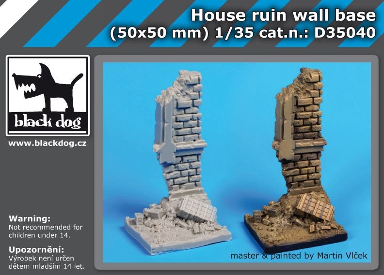 Black Dog D35040 House ruin wall base 1/35