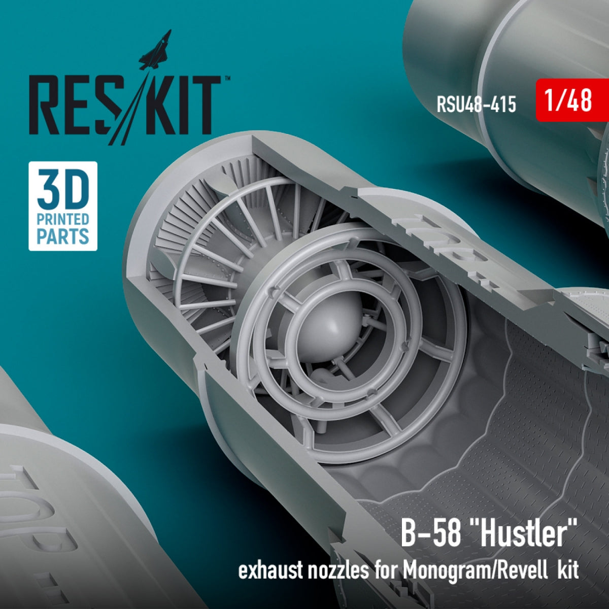 RESKIT RSU48-0415 Buses d&amp;#39;échappement B-58 « Hustler » pour maquette Monogram/Revell (impression 3D) 1/48 – image 2