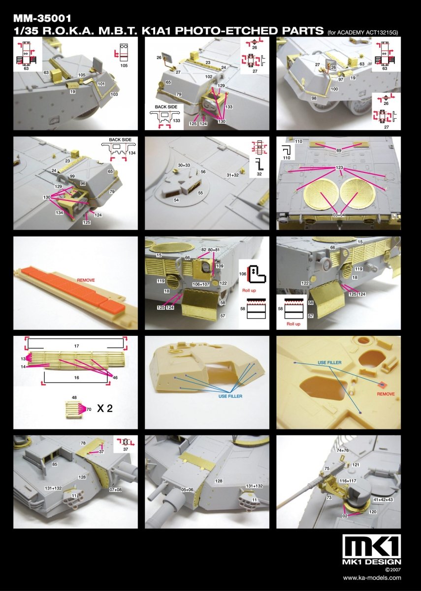 MK1 Design MM-35001 ROKA K1A1 DETAIL-UP ETCHED PARTS 1/35 – image 3