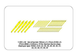 Aber 350L-54 Set of Barrels for Narvic 1936A 1/350 – immagine 5