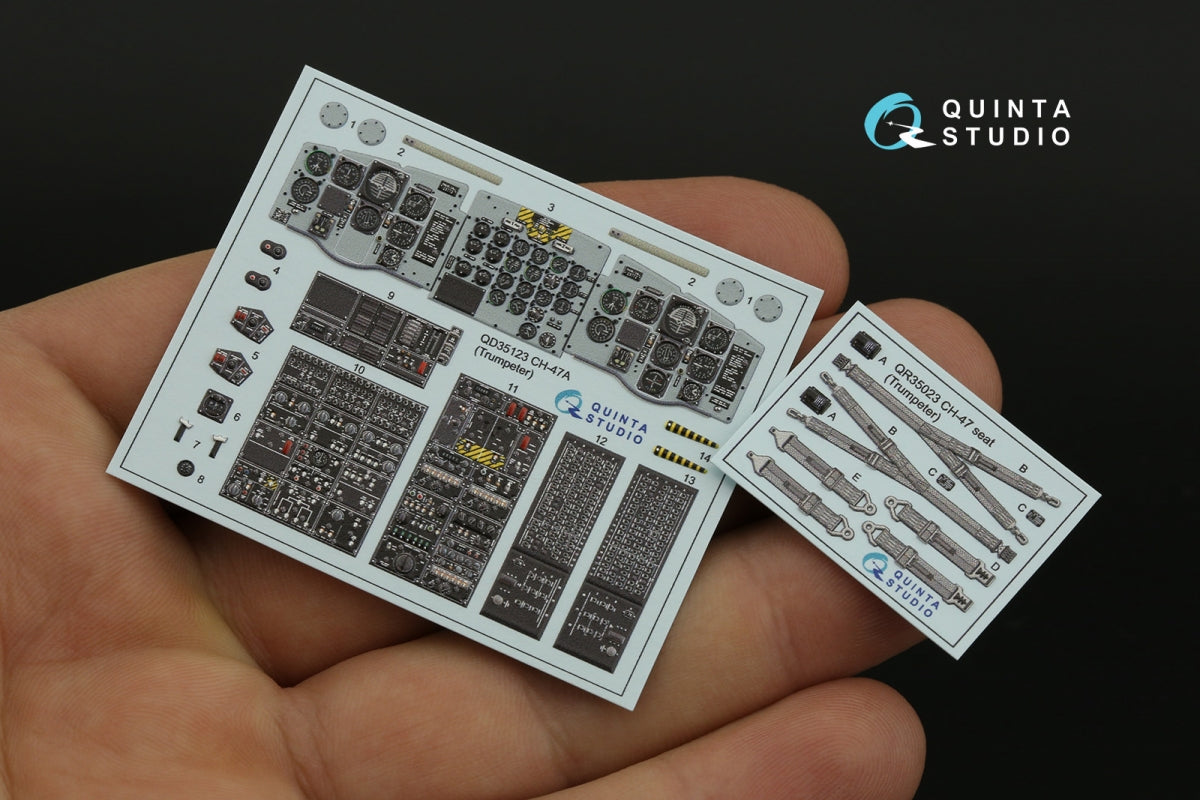 Quinta Studio QD35123 CH-47A 3D-Printed colored Interior on decal paper (Trumpeter) 1/35 – image 4